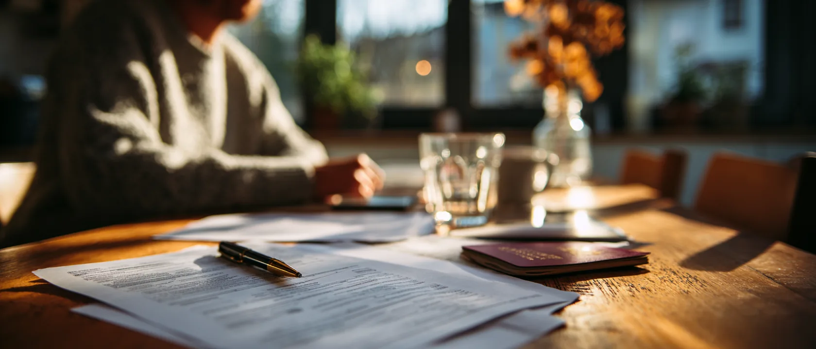 What Travel Insurance Actually Covers (and the Fine Print That Decides It) A person reading printed policy documents at a kitchen table